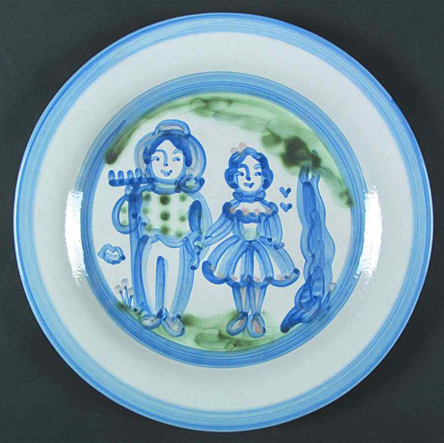 Country Scene Blue 13" Chop Plate (Round Platter) by M A Hadley-1