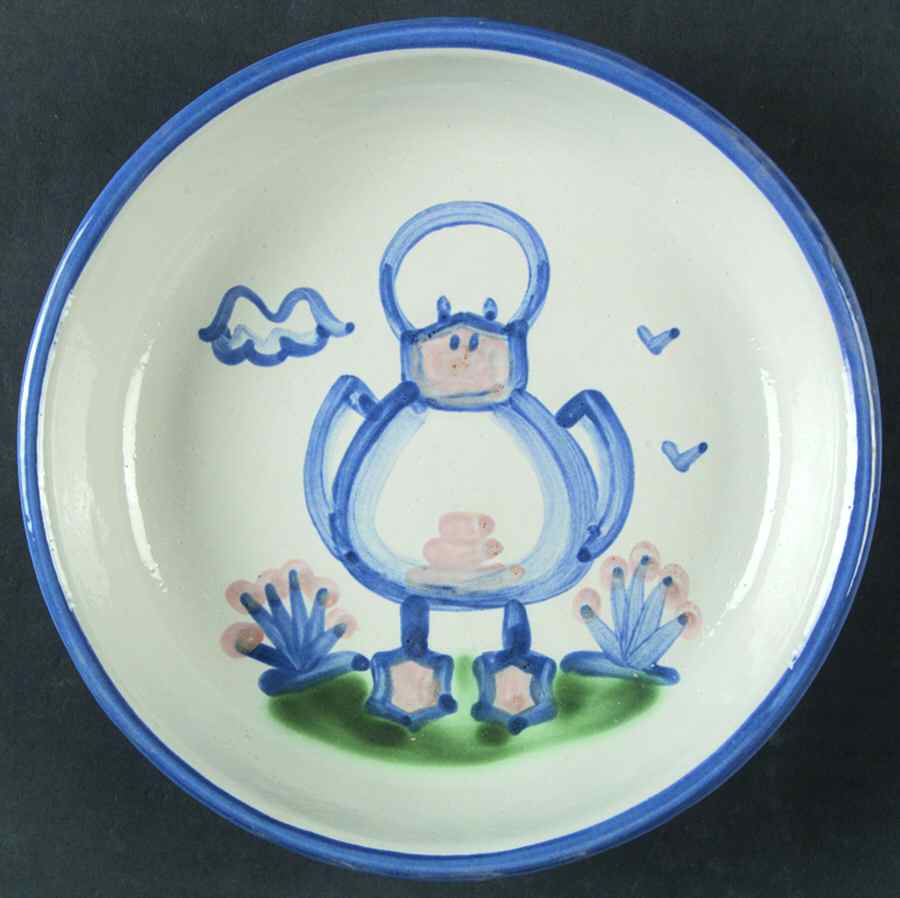 Country Scene Blue 7" Individual Pasta Bowl by M A Hadley-1