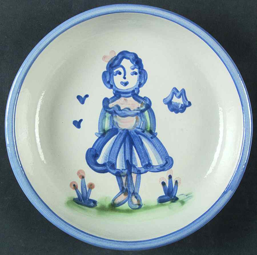 Country Scene Blue 7" Individual Pasta Bowl by M A Hadley-1