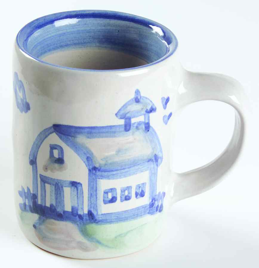 Country Scene Blue Mug by M A Hadley-1