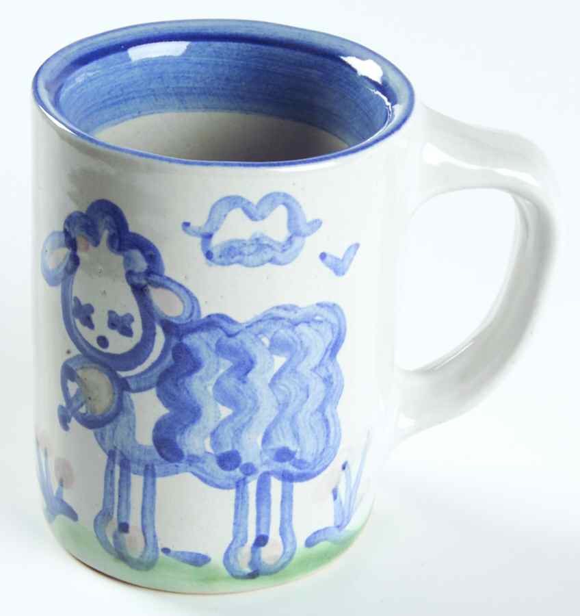 Country Scene Blue Mug by M A Hadley-1