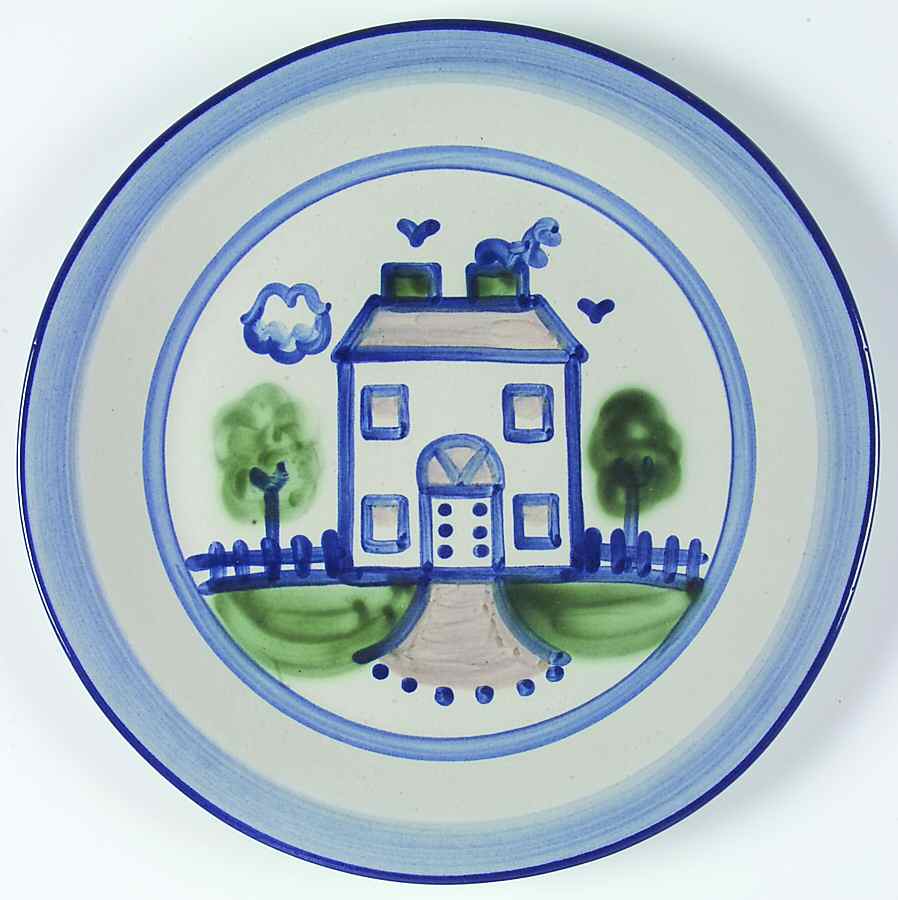 Country Scene Blue Dinner Plate by M A Hadley-1