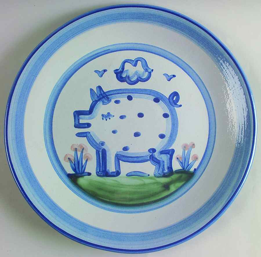 Country Scene Blue Dinner Plate by M A Hadley-1
