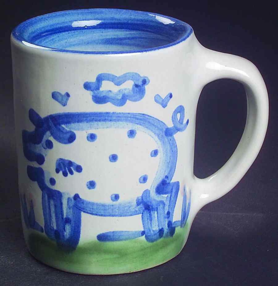 Country Scene Blue Mug by M A Hadley-1