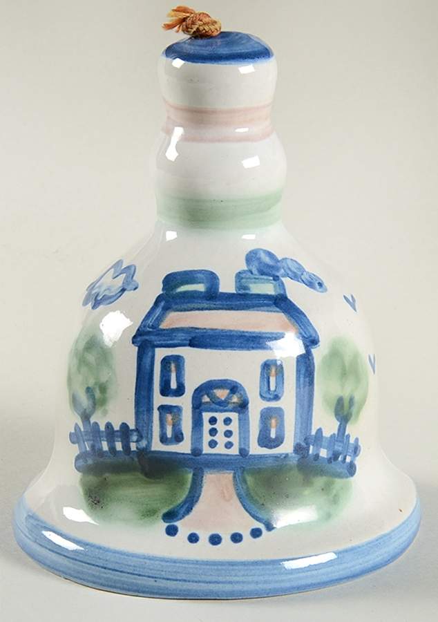 Country Scene Blue Large Bell by M A Hadley-1