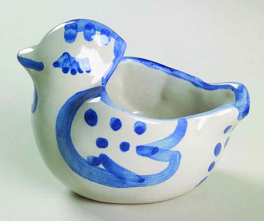 Country Scene Blue Salt Cellar by M A Hadley-1