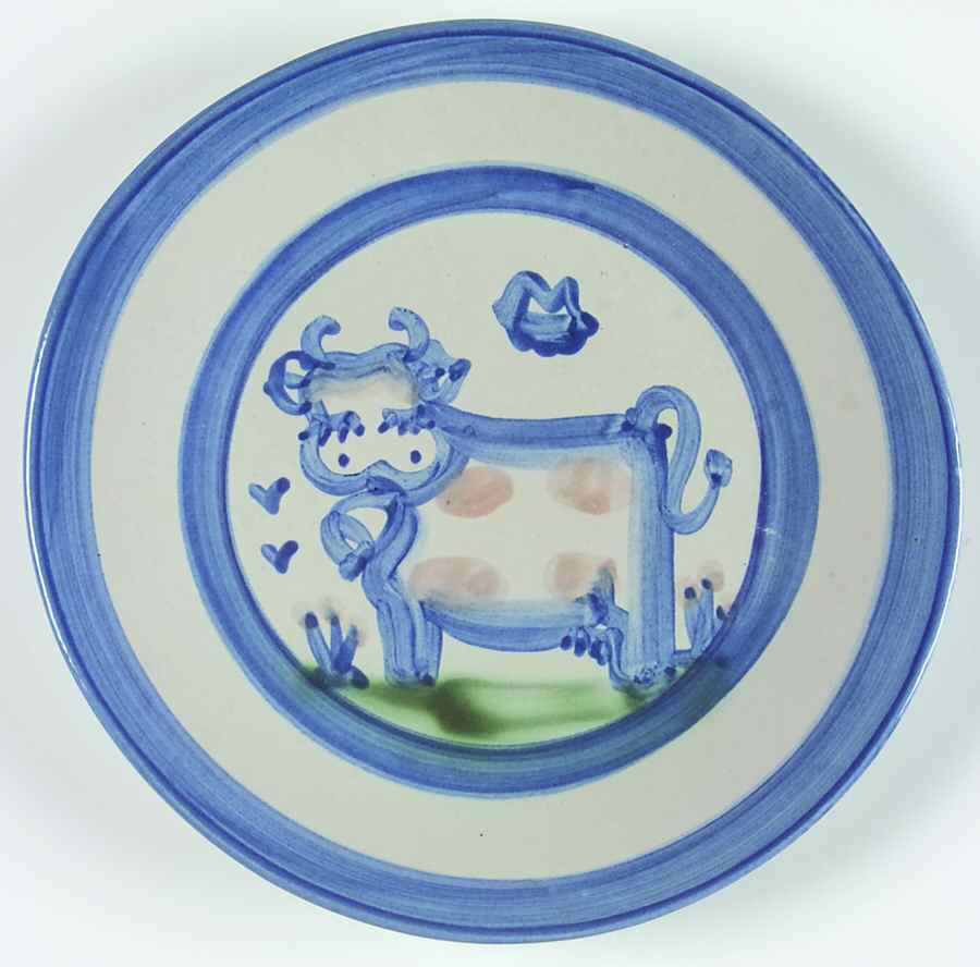Country Scene Blue Salad/Dessert Plate by M A Hadley-1