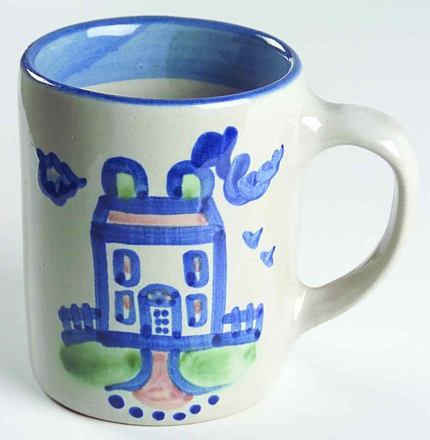 Country Scene Blue Mug by M A Hadley-1