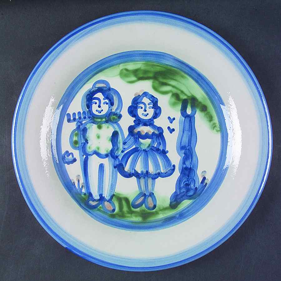 Country Scene Blue 12" Chop Plate (Round Platter) by M A Hadley-1