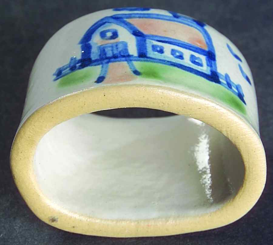 Country Scene Blue Napkin Ring by M A Hadley-1
