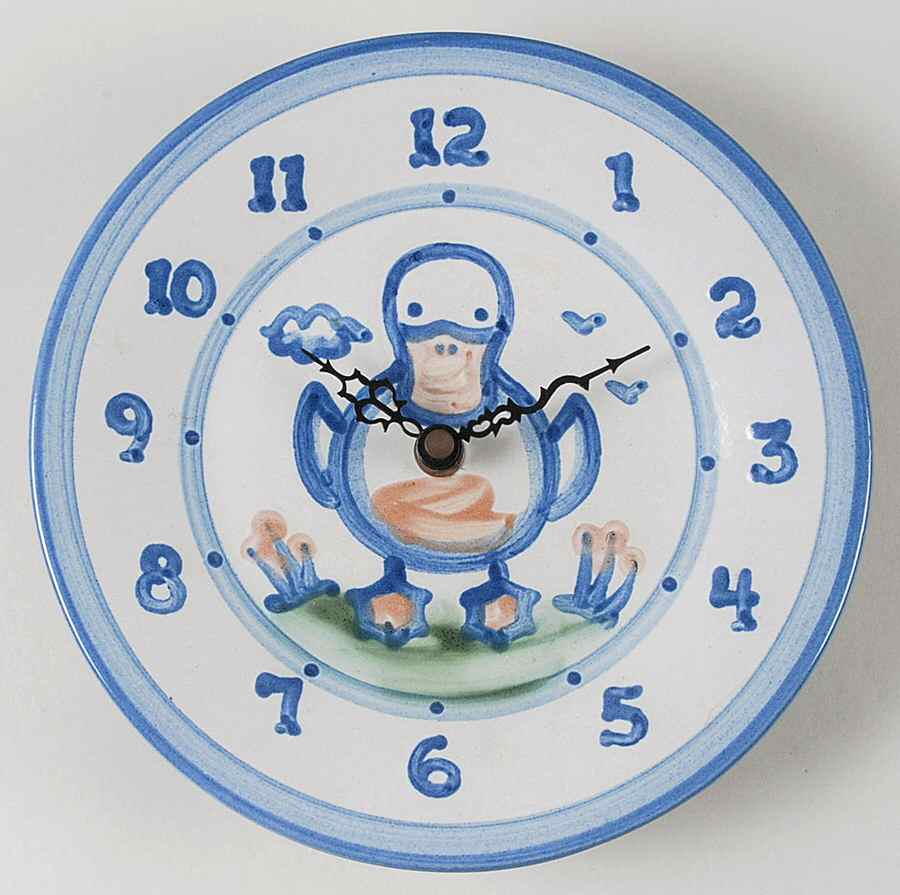 Country Scene Blue Clock Plate by M A Hadley-1