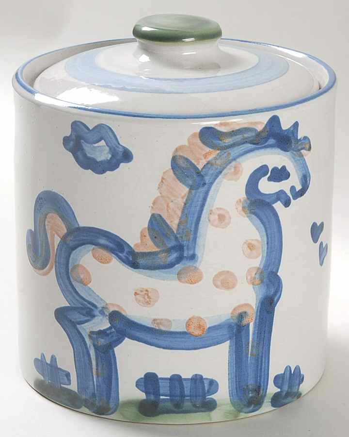 Country Scene Blue Small Canister & Lid by M A Hadley-1