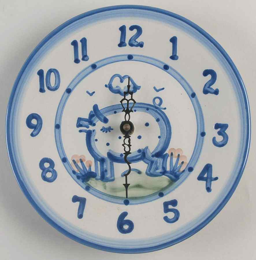 Country Scene Blue Clock Plate by M A Hadley-1
