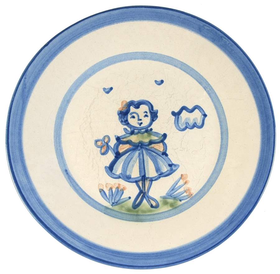 Country Scene Blue Salad Plate by M A Hadley-1
