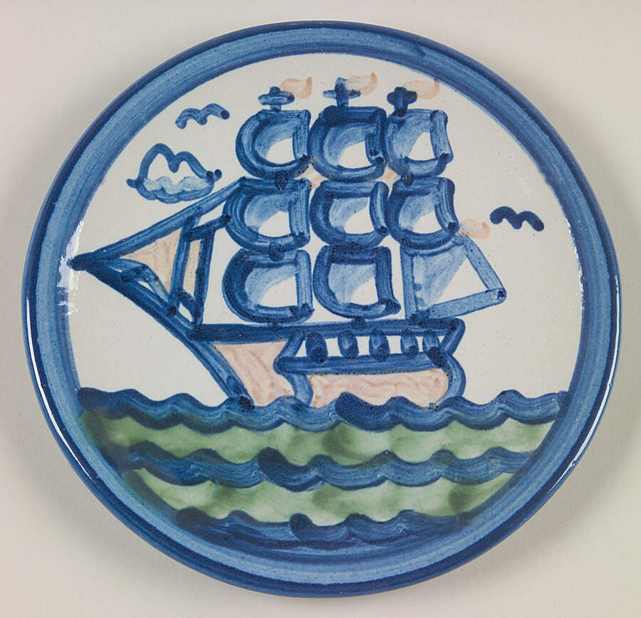 Ship & Whale Bread & Butter Plate by M A Hadley-1