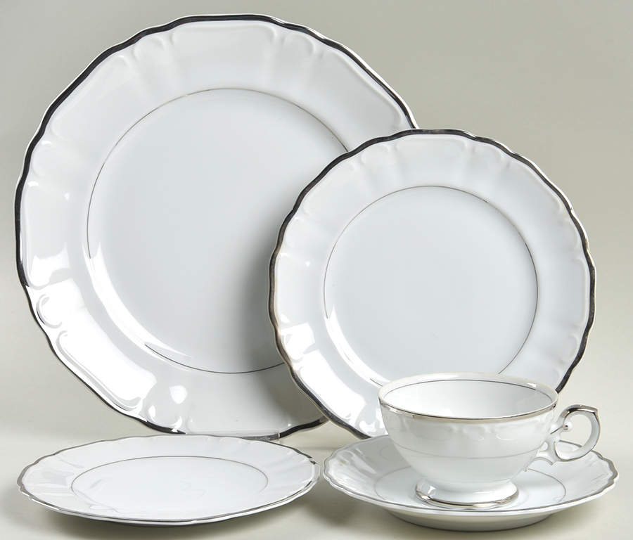 Silver Sonata 5 Piece Place Setting by Harmony House China-1
