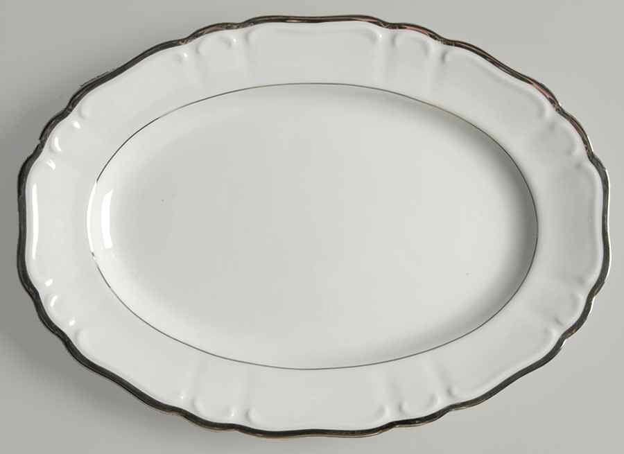 Silver Sonata 12" Oval Serving Platter by Harmony House China-1
