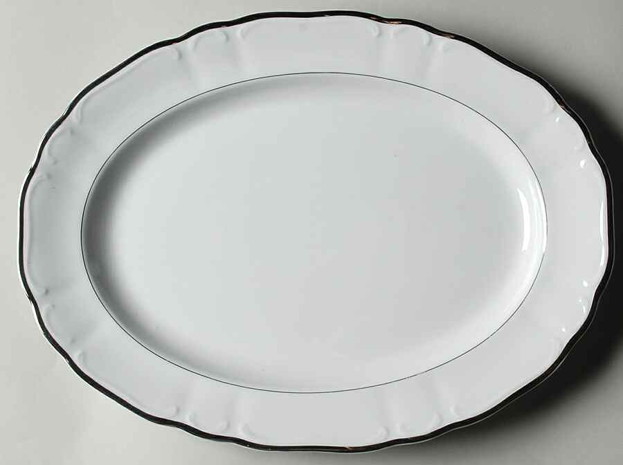Silver Sonata 14" Oval Serving Platter by Harmony House China-1