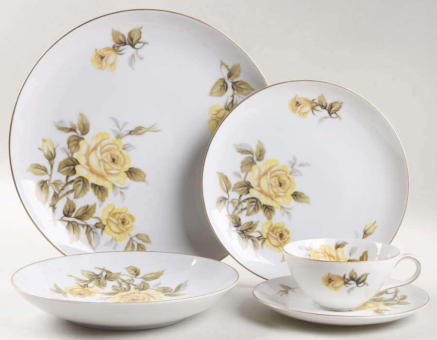 Yellow Rose 5 Piece Place Setting by Harmony House China-1