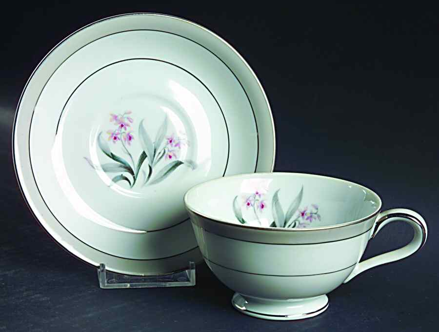 Everglade Footed Cup & Saucer Set by Halsey-1