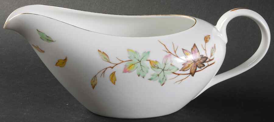 Swirling Leaves Gravy Boat by Halsey-1