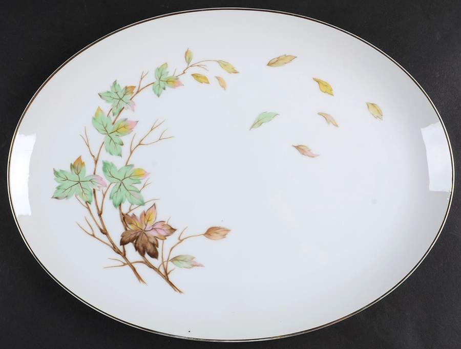 Swirling Leaves 14" Oval Serving Platter by Halsey-1