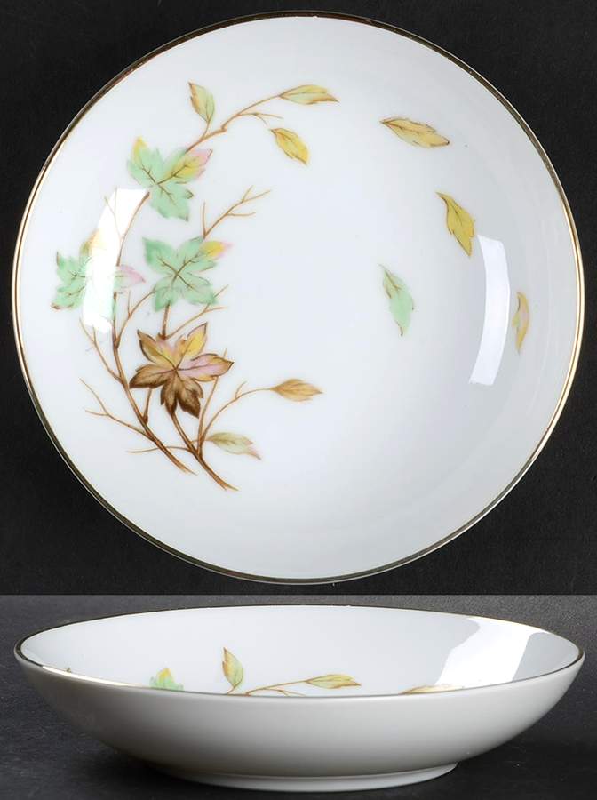 Swirling Leaves Fruit/Dessert (Sauce) Bowl by Halsey-1