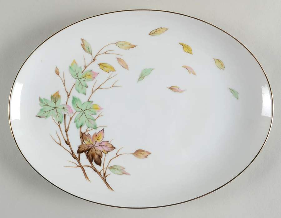 Swirling Leaves 12" Oval Serving Platter by Halsey-1