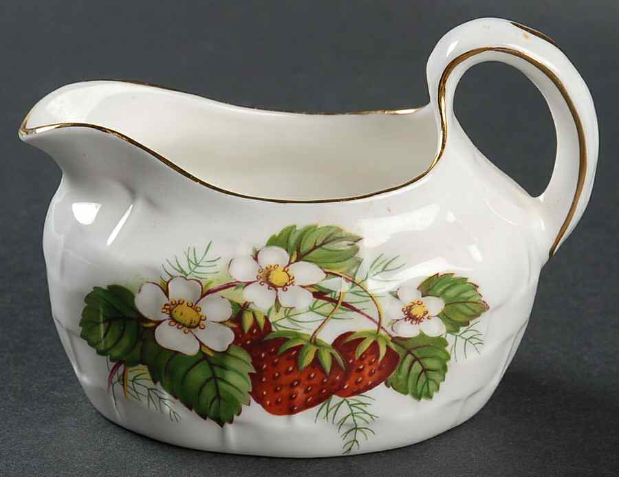 Strawberry Ripe (Small Scallops On Edge) Strawberry Basket Creamer Only by Hammersley-1
