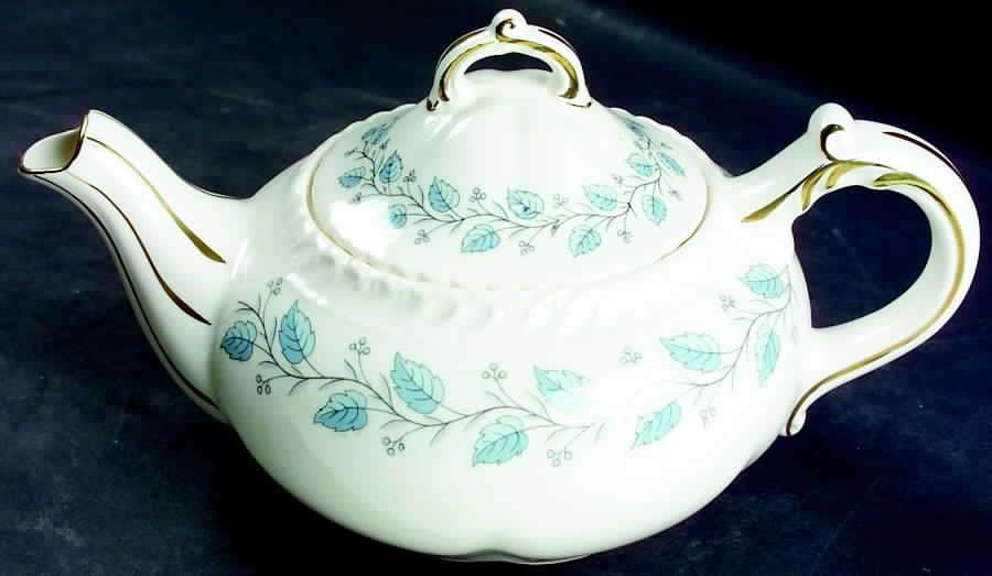 Bermuda (Blue Leaves) Teapot & Lid by Harker-1