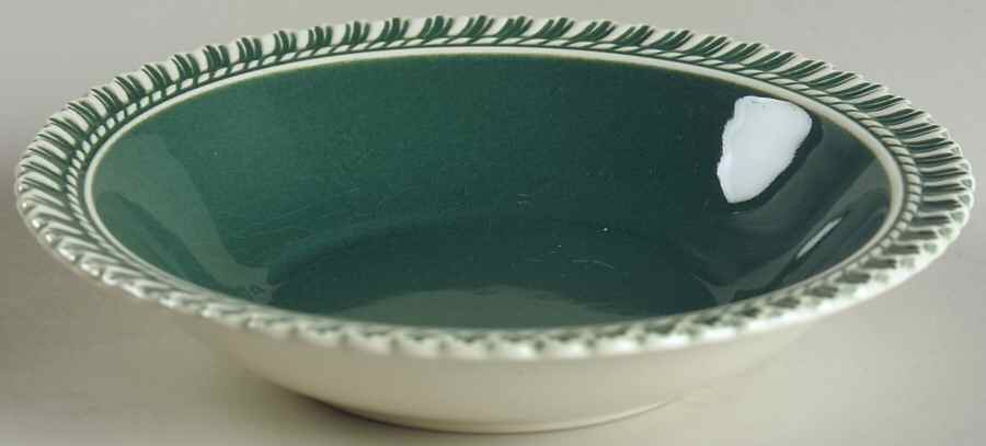 Corinthian (Dark Teal Green) Rim Fruit/Dessert (Sauce) Bowl by Harker-1