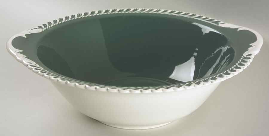 Corinthian (Dark Teal Green) 10" Round Vegetable Bowl by Harker-1