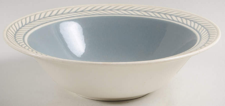Laurelton Celadon Green Rim Cereal Bowl by Harker-1