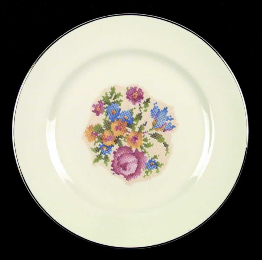 Petit Point Dinner Plate by Harker-1