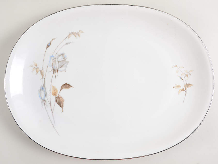 Blue Rose 16" Oval Serving Platter by Heinrich - H&C-1