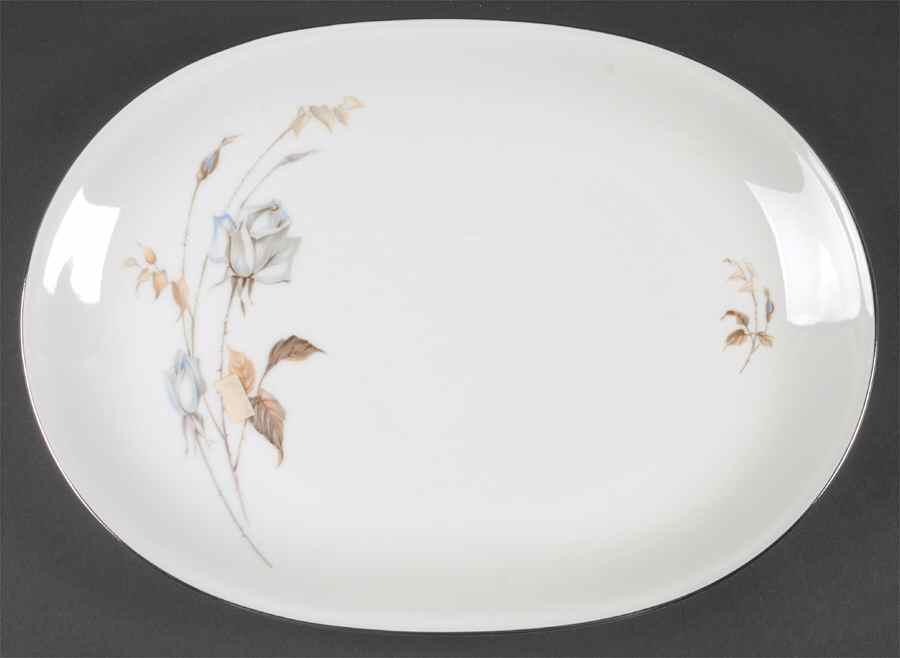 Blue Rose 13" Oval Serving Platter by Heinrich - H&C-1