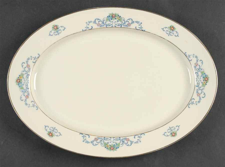 Ferndale (Older, Gold Trim) 12" Oval Serving Platter by Heinrich - H&C-1