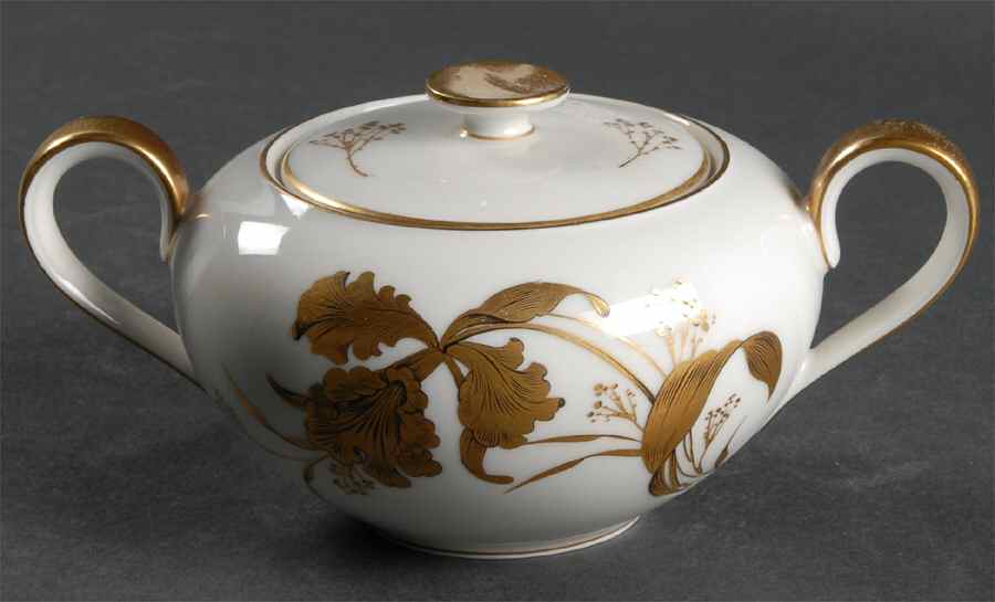 Golden Orchid Sugar Bowl & Lid by Heinrich - H&C-1