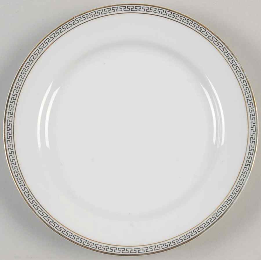Greek Key Black (White Background) Bread & Butter Plate by Heinrich - H&C-1