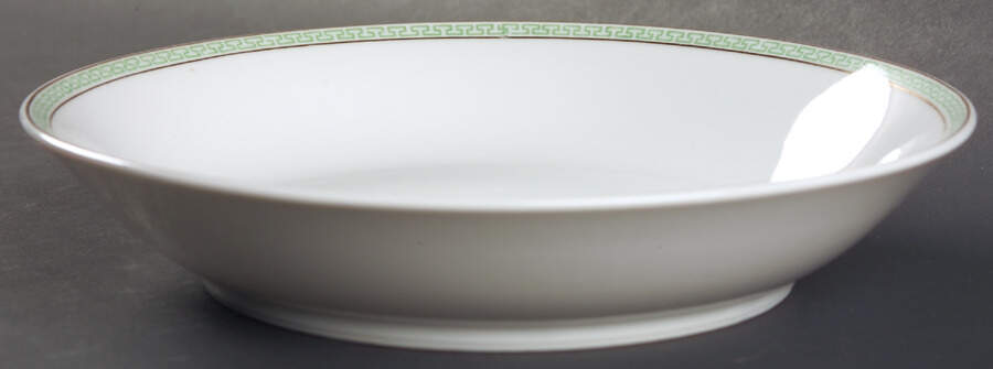 Greek Key Green Coupe Soup Bowl by Heinrich - H&C-1