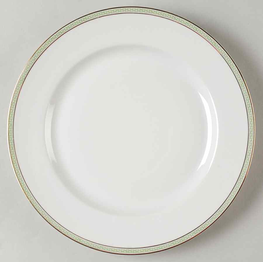 Greek Key Green Dinner Plate by Heinrich - H&C-1