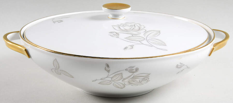 Silver Rose Round Covered Vegetable by Heinrich - H&C-1