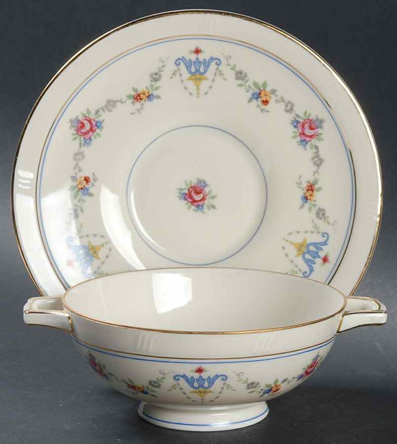 Patricia (Coronado) Footed Cream Soup Bowl & Saucer Set by Haas-Czjzek Coronado-1