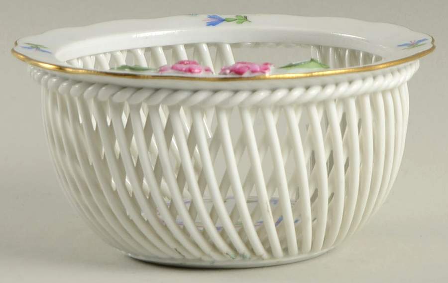 Blue Garland (PBG) 4" Small Round Open Weave Basket by Herend-1