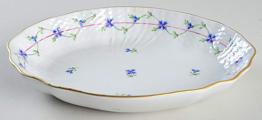 Blue Garland (PBG) 8" Oval Vegetable Bowl by Herend-1