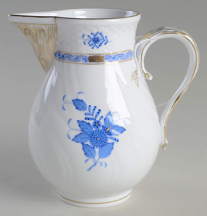 Chinese Bouquet Blue (AB) 60 Oz Pitcher by Herend-1