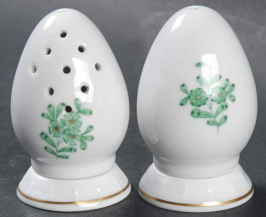 Chinese Bouquet Green (AV) Salt & Pepper Set by Herend-1