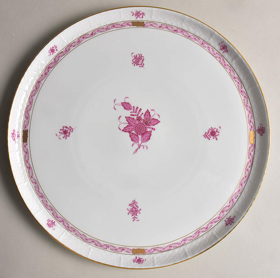 Chinese Bouquet Raspberry (AP) Tray for 7 Piece Hors D'Ouevre Set by Herend-1