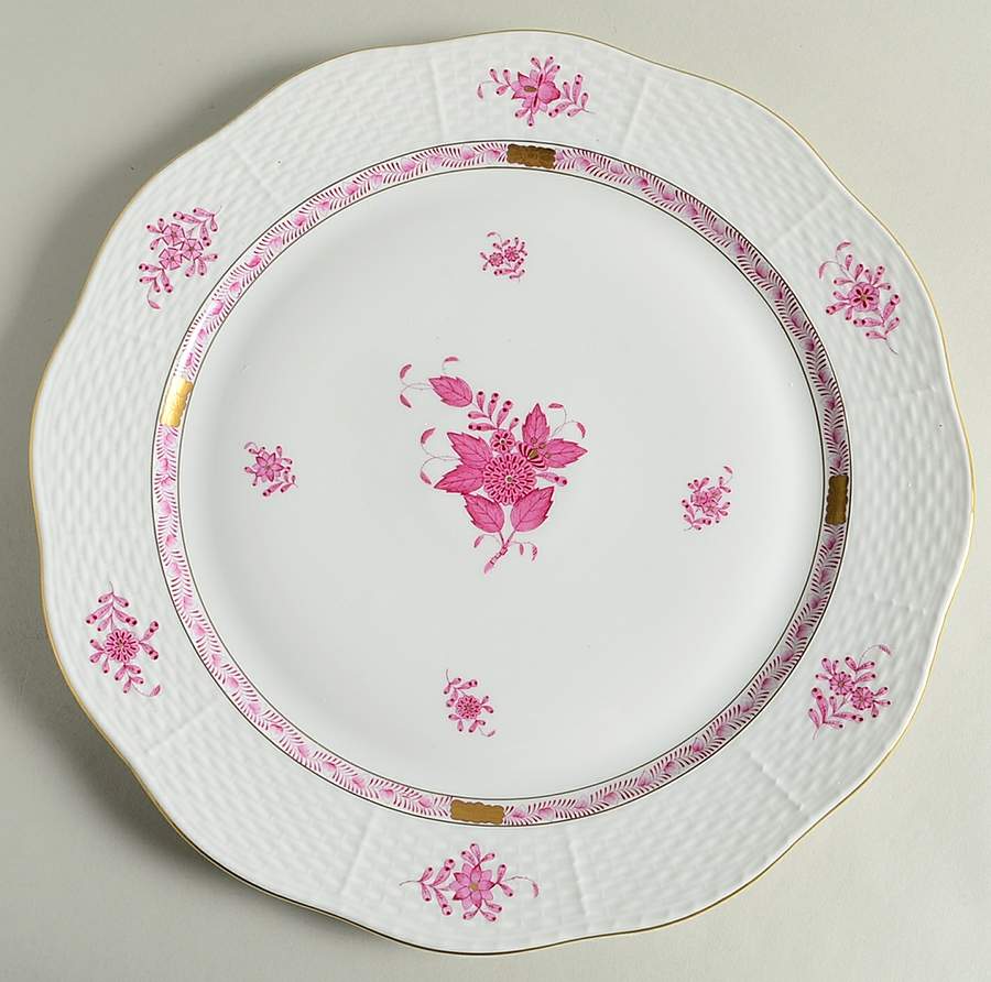 Chinese Bouquet Raspberry (AP) Cake Plate by Herend-1