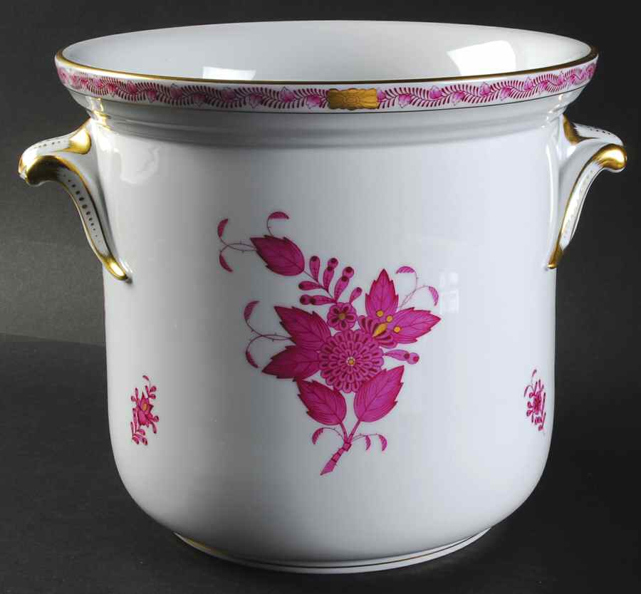 Chinese Bouquet Raspberry (AP) 8" Cachepot by Herend-1